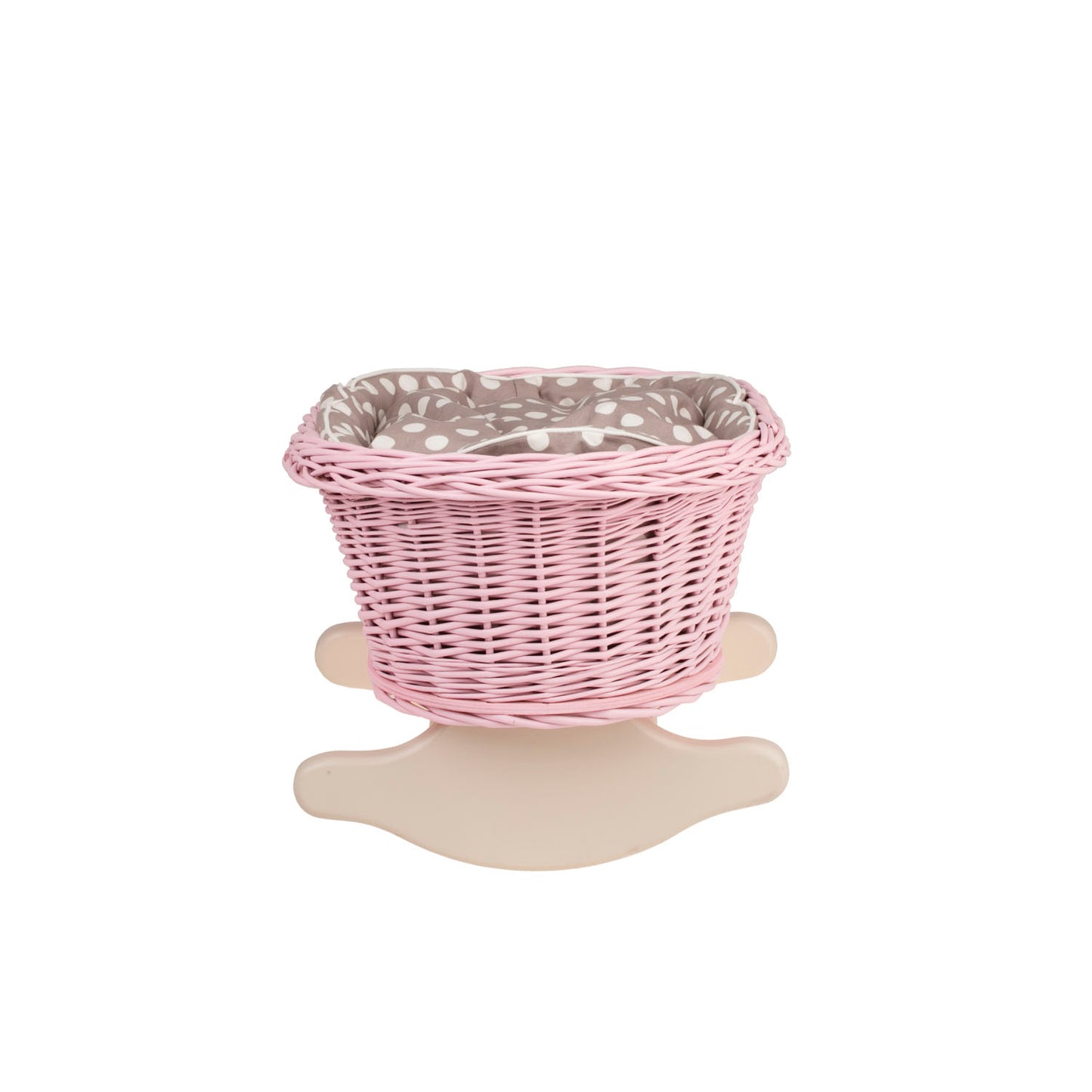 Mimi wiklinowa kołyska dla lalek z beżowym obszyciem, poduszką i kołderką TheWickerStories