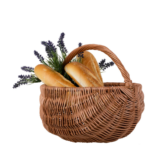 Voravia wiklinowy kosz na zakupy i do ogrodu z rączką, zestaw 2 szt. TheWickerStories