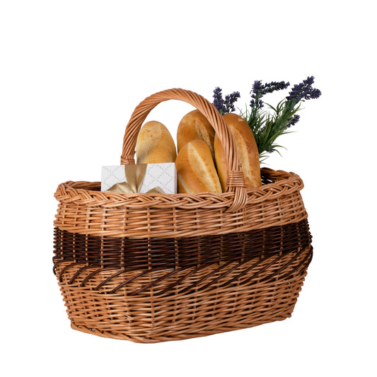 Walburga kosz na zakupy z rączką wiklinową TheWickerStories