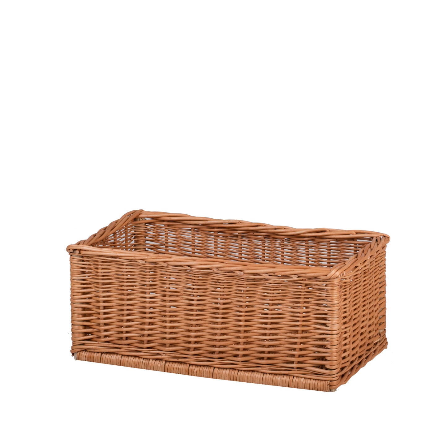 Nova wiklinowy kosz do przechowywania z beżowym obszyciem i kokardkami TheWickerStories