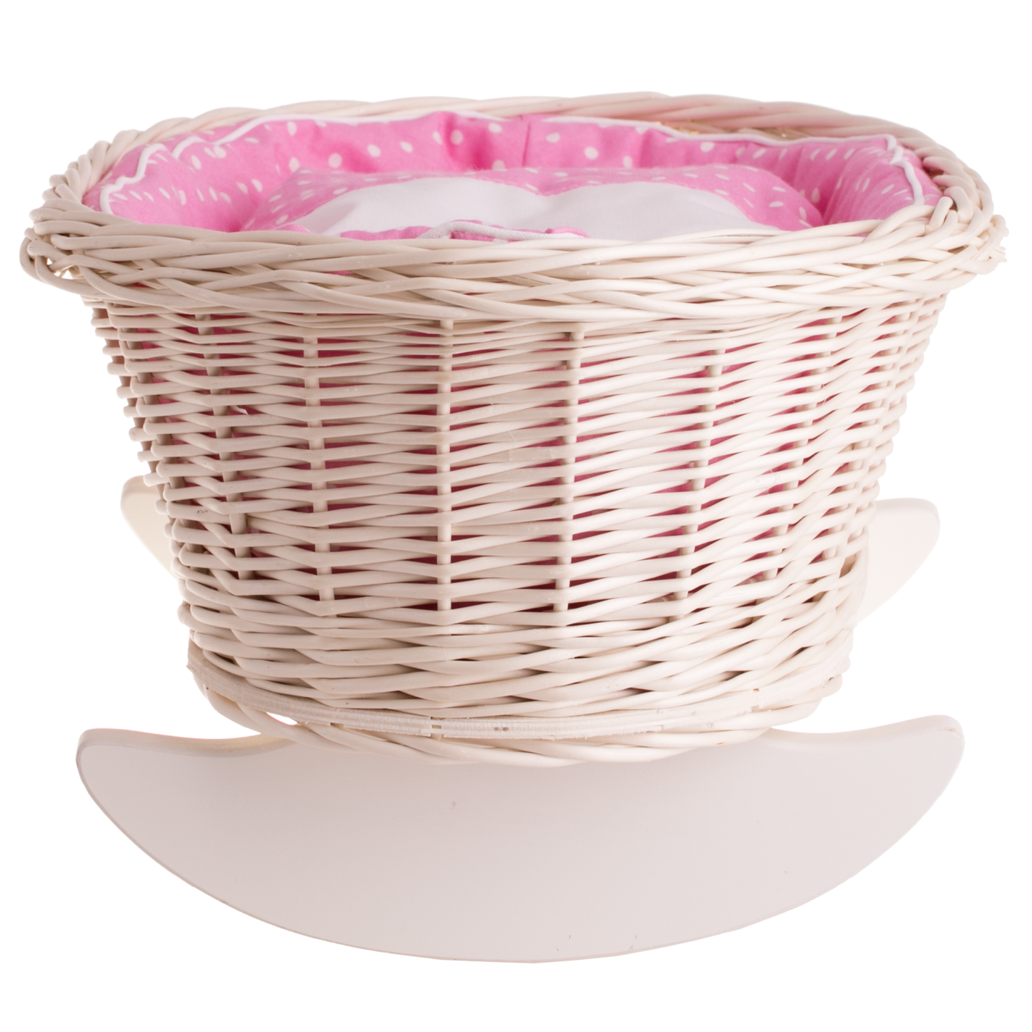 Mimi wiklinowa kołyska z poduszką, kołderką i obszyciem TheWickerStories