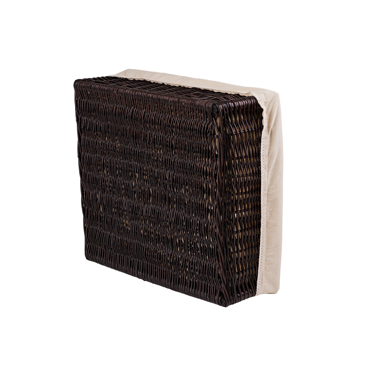 Toneria wiklinowy kosz na pieczywo do ekspozycji z beżowym obszyciem TheWickerStories