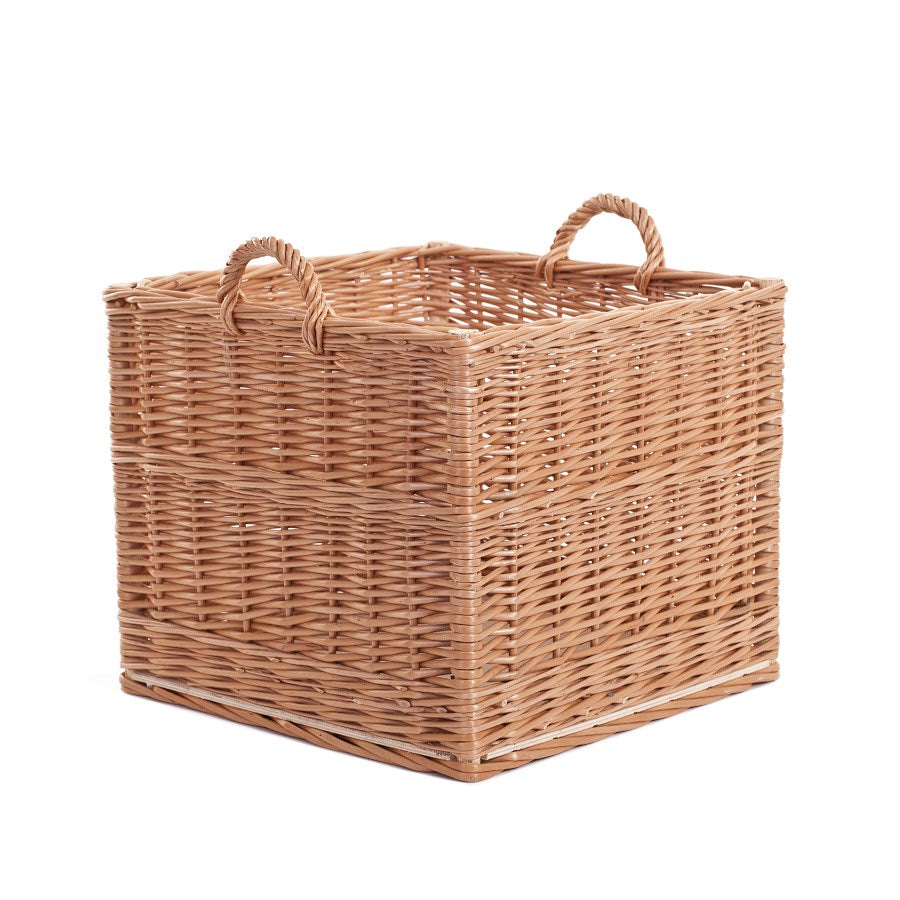 Nova wiklinowy kosz na drewno kominkowe z uchwytami TheWickerStories