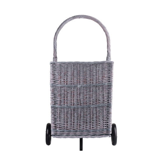 Solette wiklinowy kosz kominkowy z kółkami i rączką TheWickerStories