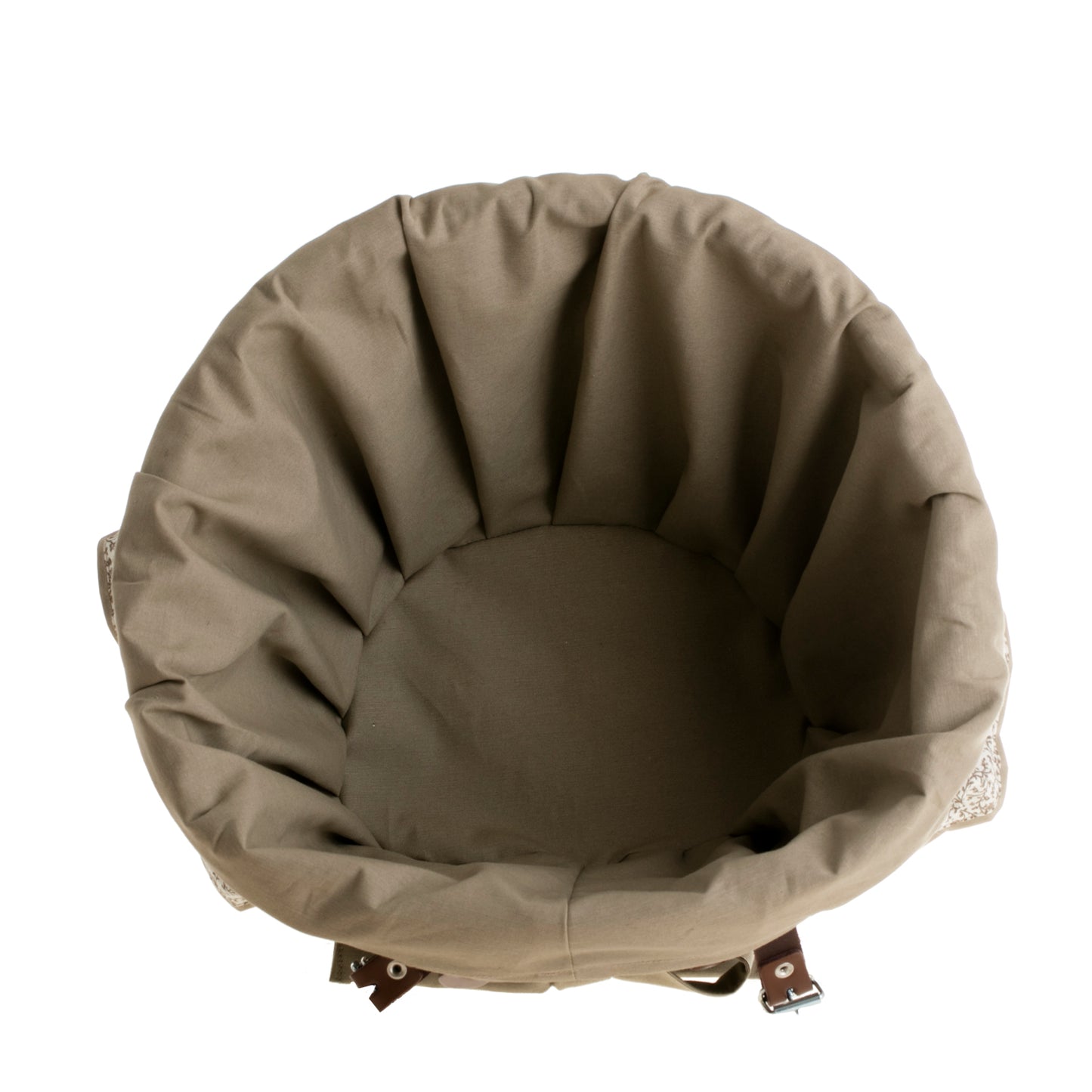 Paulus wiklinowy kosz na rower z szarym obszyciem, z paskami TheWickerStories