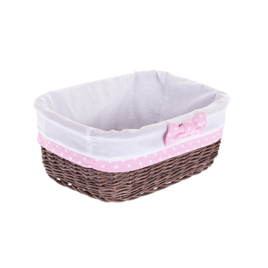 Nestor wiklinowy koszyczek z białym obszyciem TheWickerStories
