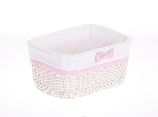 Nestor wiklinowy koszyczek z białym obszyciem TheWickerStories