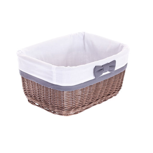 Nestor wiklinowy koszyczek z białym obszyciem TheWickerStories