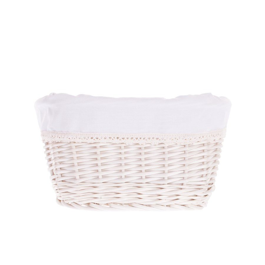 Nestor wiklinowy koszyczek z białym obszyciem TheWickerStories