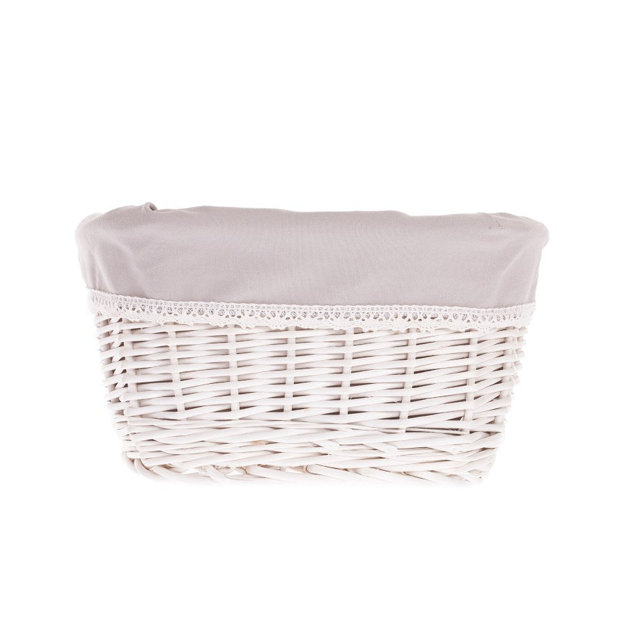 Nestor wiklinowy koszyczek z beżowym obszyciem TheWickerStories