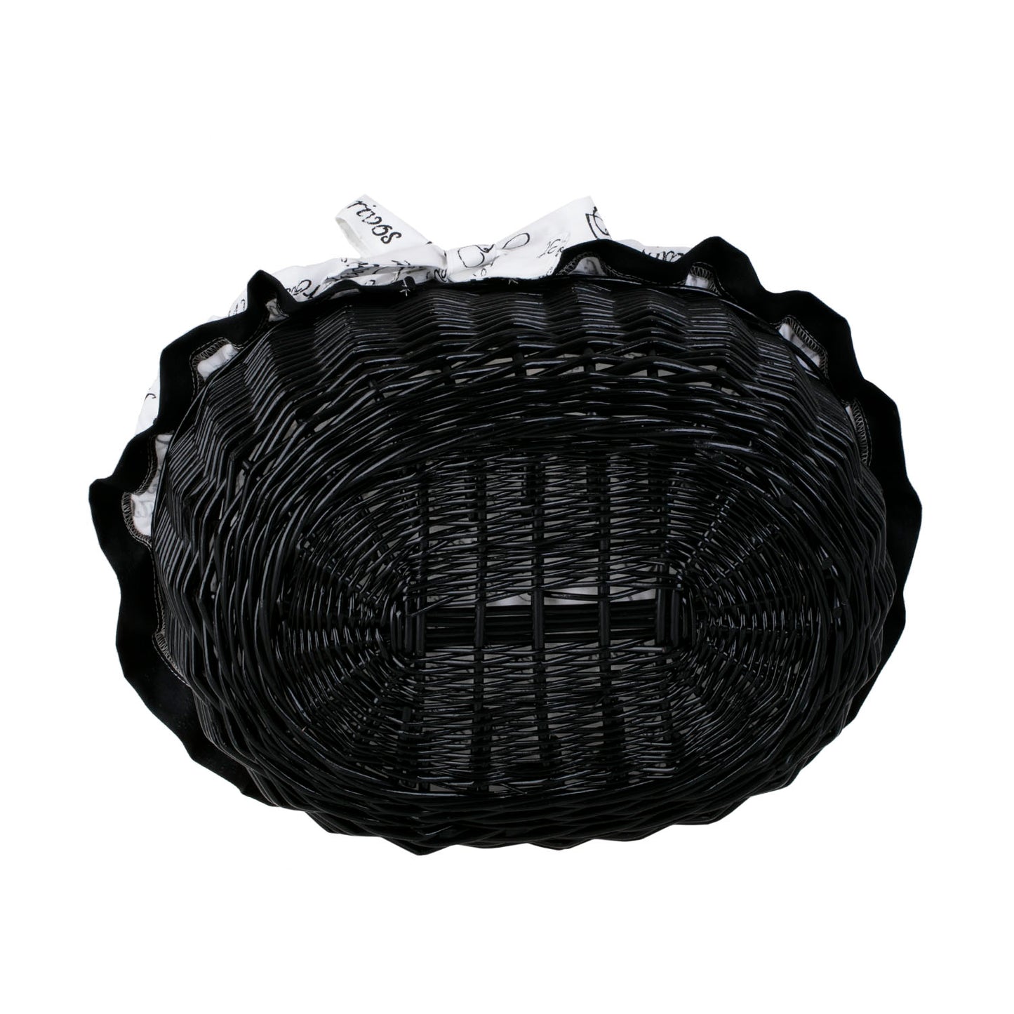 Werburga kosz na zakupy z rączką wiklinową i białym obszyciem TheWickerStories