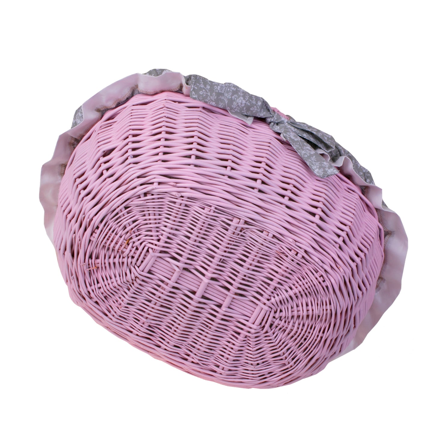 Werburga kosz na zakupy z rączką wiklinową i szarym obszyciem TheWickerStories