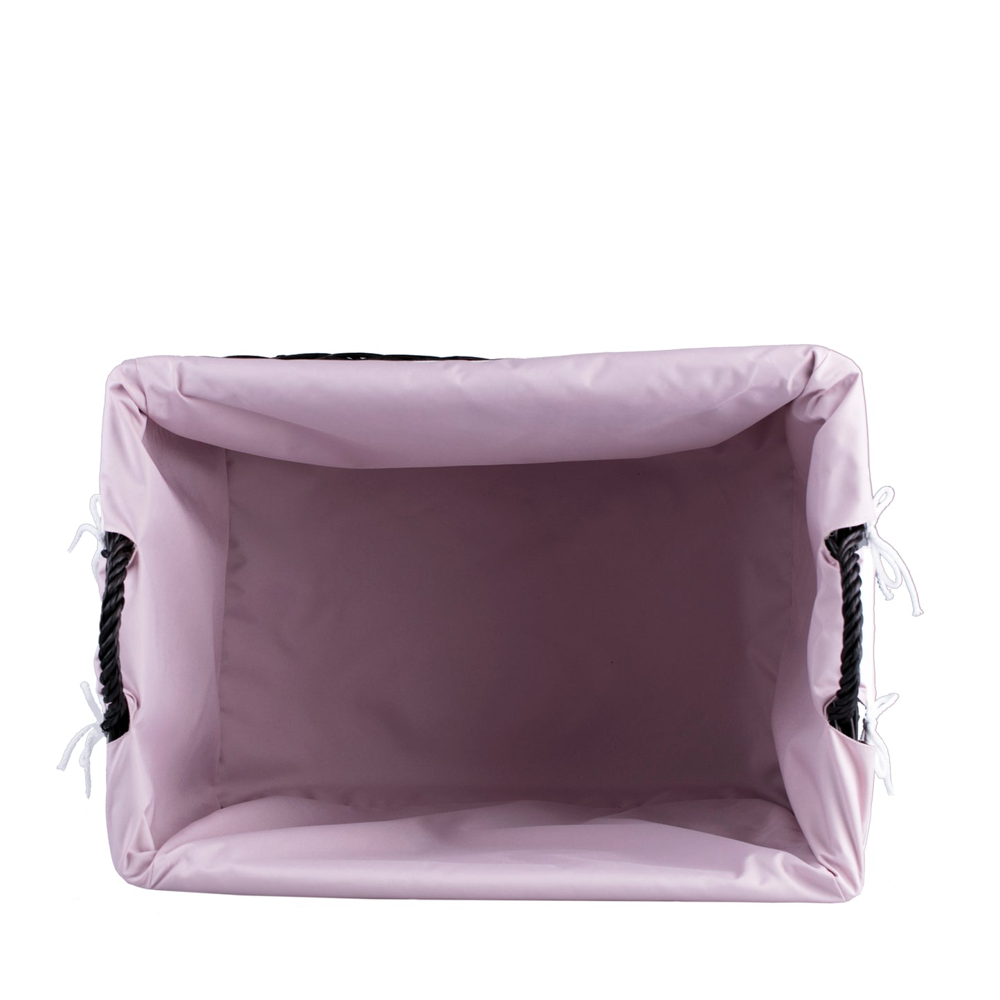 Salux wiklinowy koszyk z różowym obszyciem i kółkami TheWickerStories