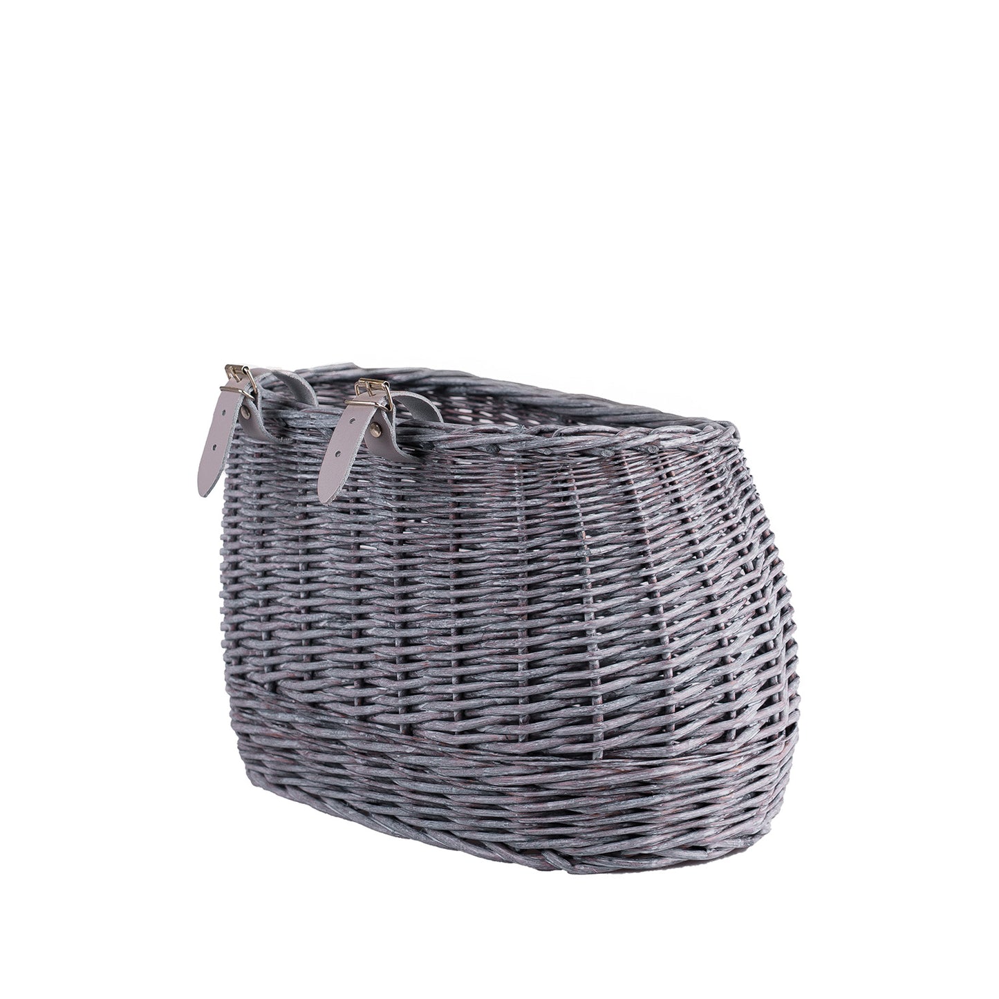 Marone wiklinowy koszyczek rowerowy z paskami TheWickerStories