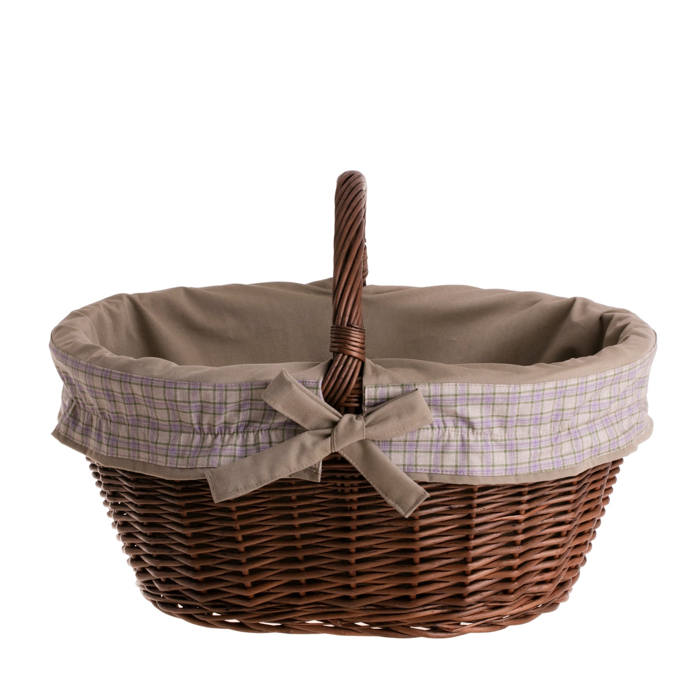 Walerissa kosz na zakupy z rączką wiklinową i beżowym obszyciem TheWickerStories