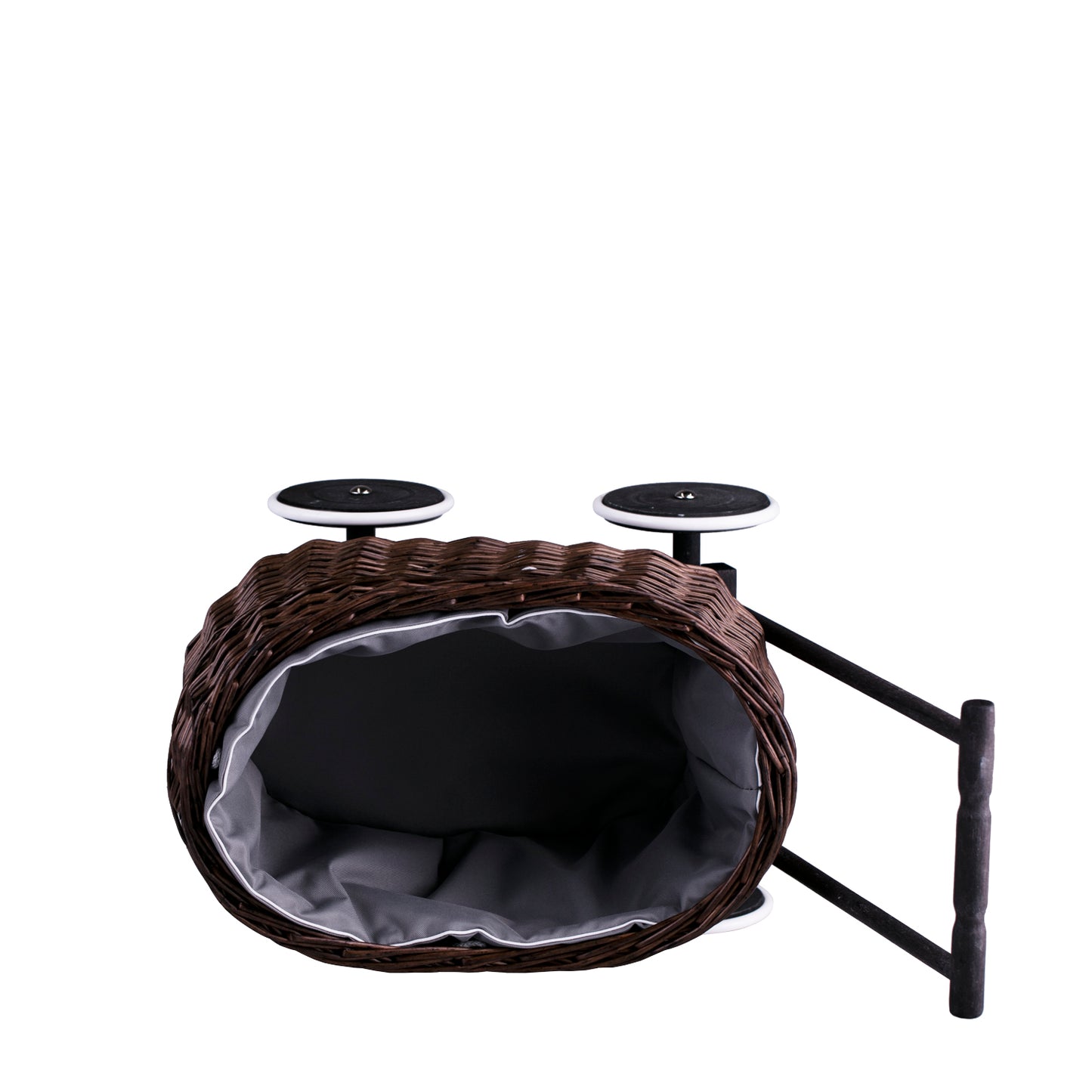 Luke wiklinowy wózek pchacz z szarym obszyciem TheWickerStories