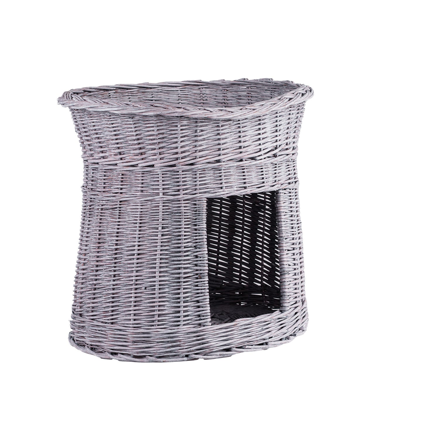 Erif wiklinowy domek dla kota z dwiema kondygnacjami TheWickerStories