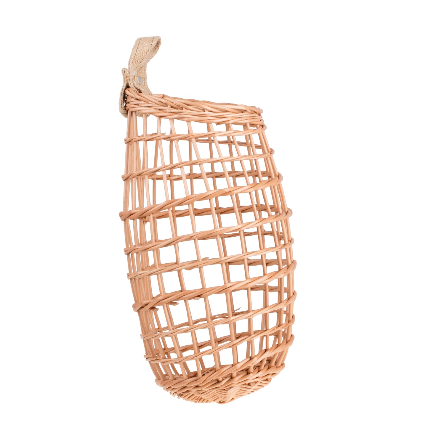 Talwin wiklinowy kosz prezentacyjny na owoce i warzywa, z jutowym uchwytem do zawieszania TheWickerStories