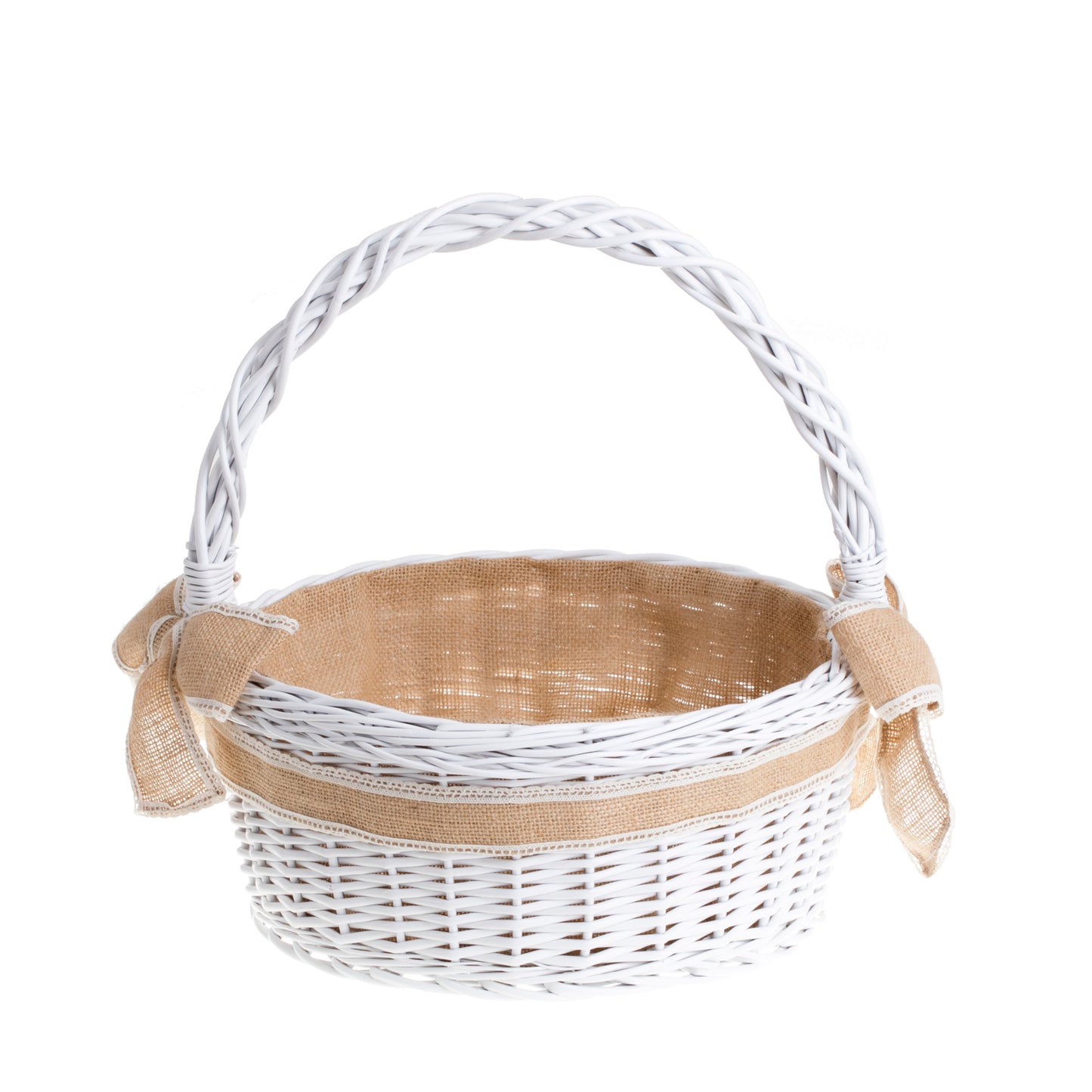 Zalvina wiklinowy kosz prezentowy na uroczystości z jutowym obszyciem, z rączką TheWickerStories