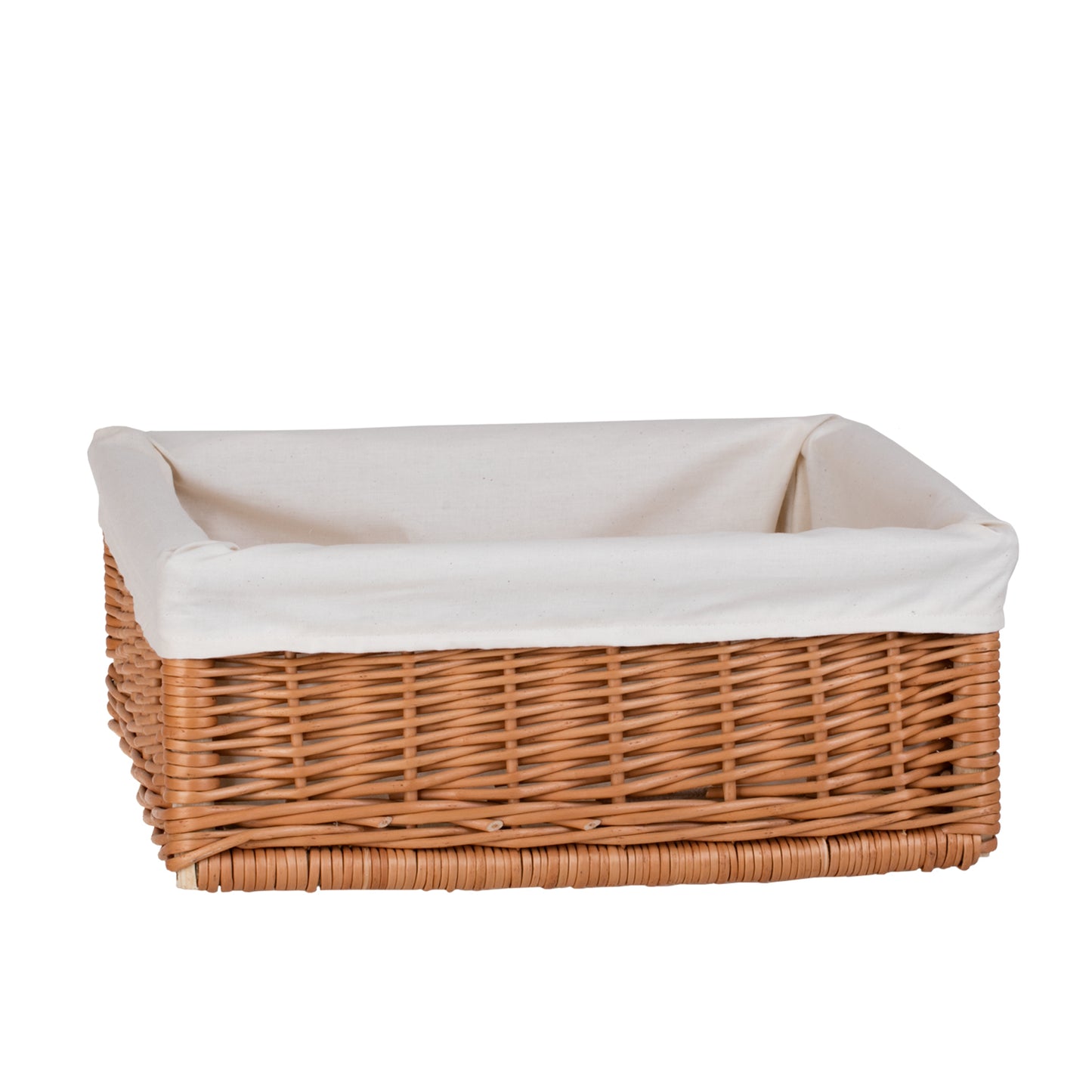 Jovalis wiklinowy kosz do przechowywania na pieczywo z kremowym obszyciem TheWickerStories