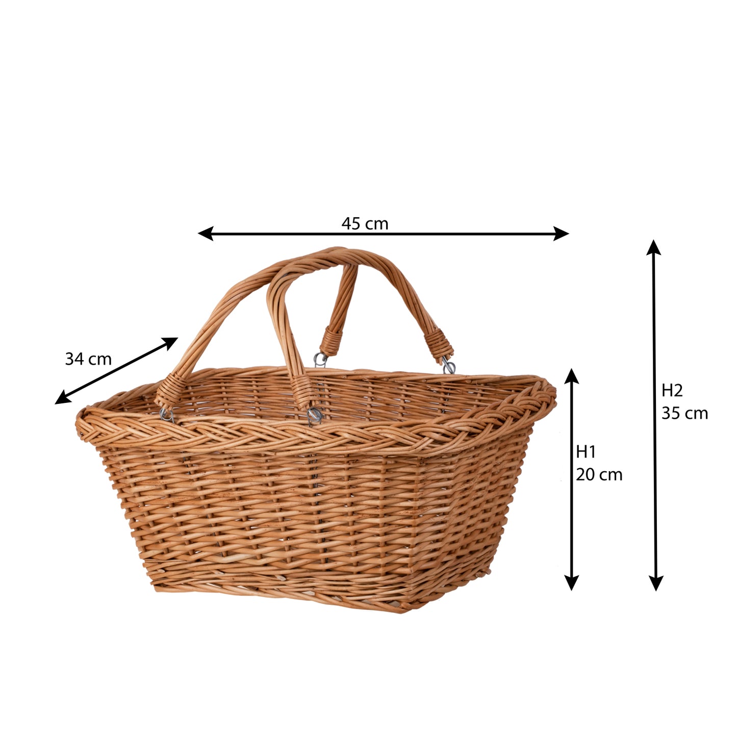 Wulfhildis kosz na zakupy z rączką wiklinową TheWickerStories