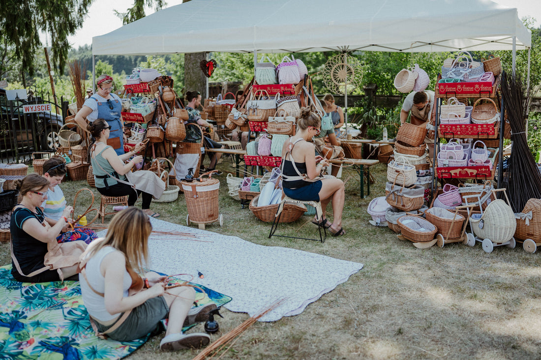 Outdoor Wicker Basket Weaving
