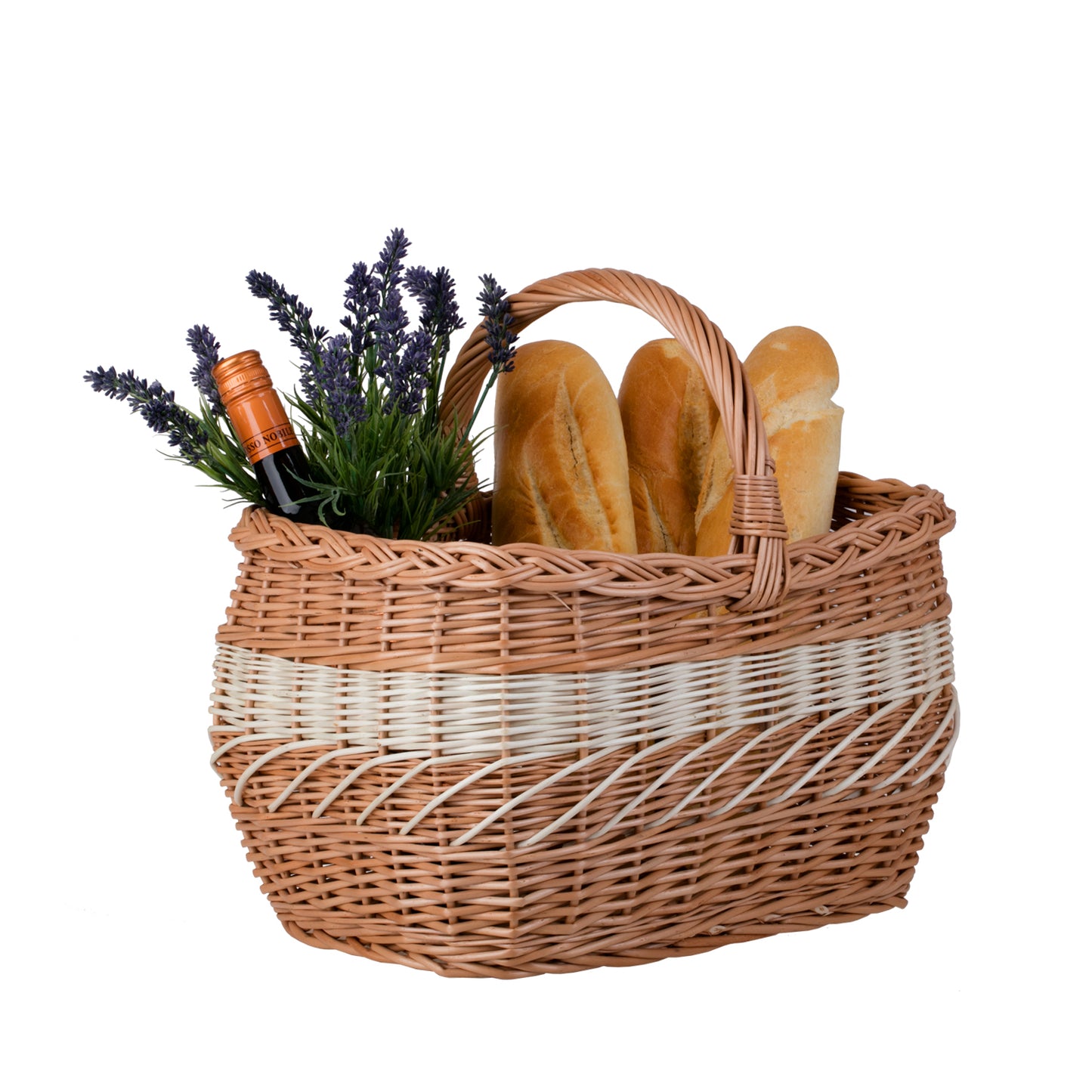 Walburga kosz na zakupy z rączką wiklinową TheWickerStories