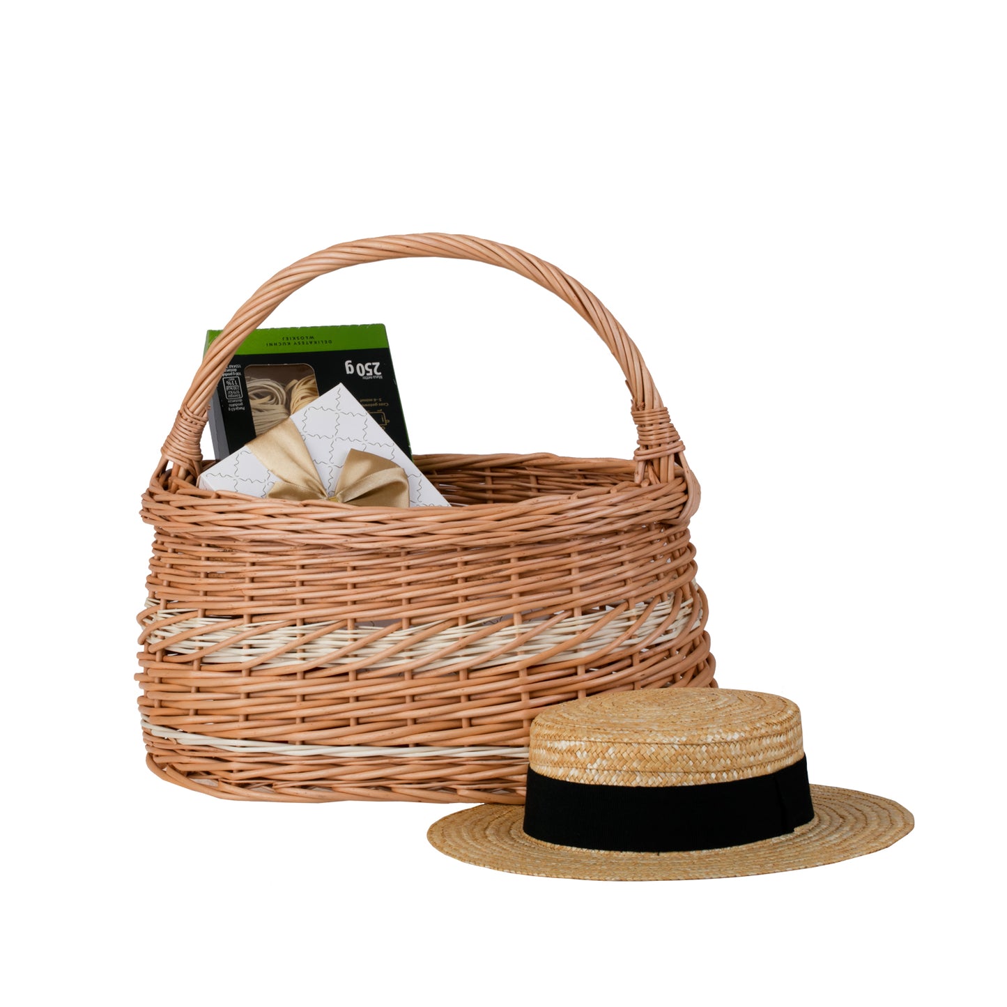 Wiborada kosz na zakupy z rączką wiklinową TheWickerStories