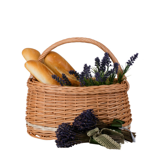 Wiborada kosz na zakupy z rączką wiklinową TheWickerStories