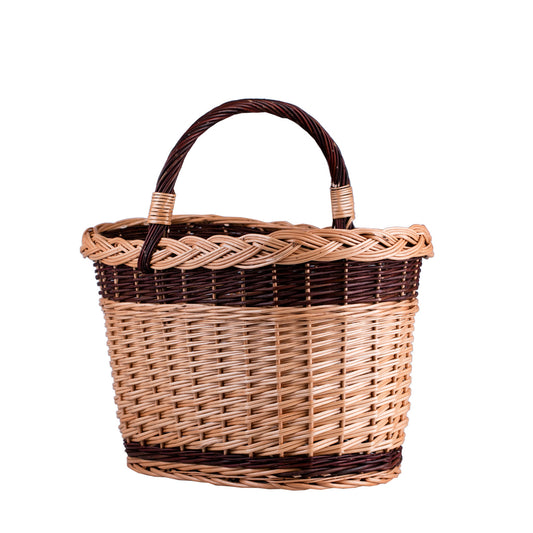 Fanoria wiklinowy kosz na drewno kominkowe z rączką TheWickerStories