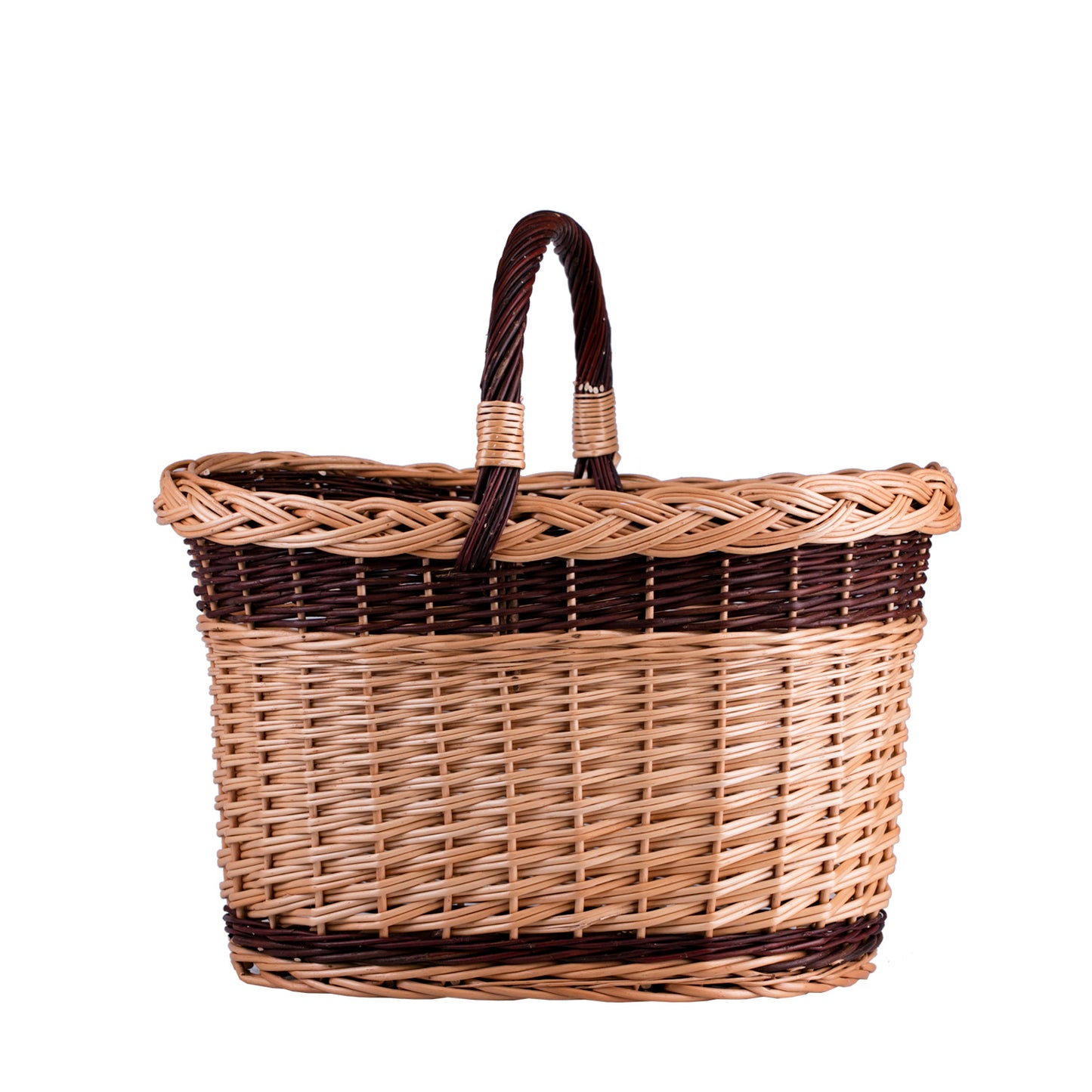 Fanoria wiklinowy kosz na drewno kominkowe z rączką TheWickerStories