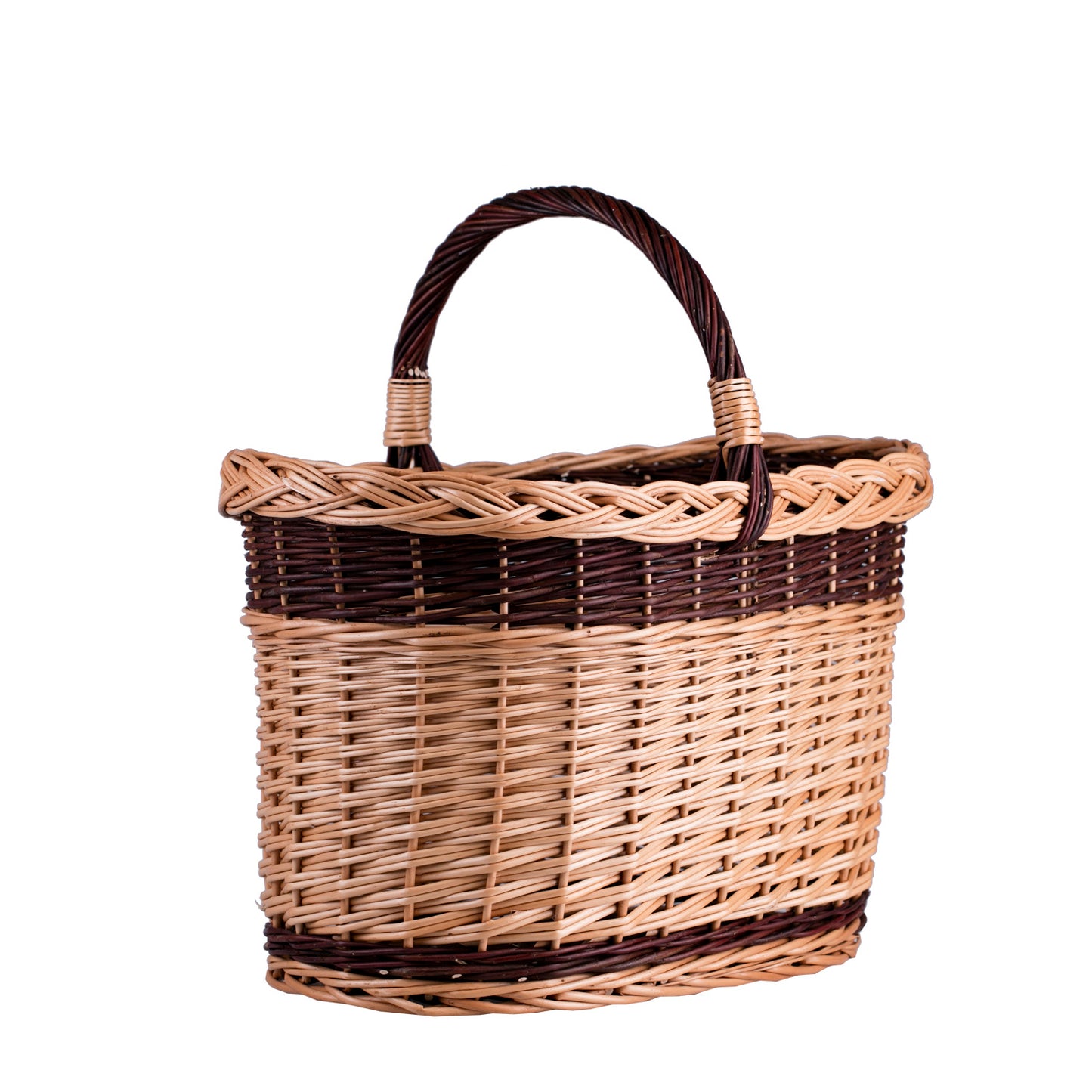 Fanoria wiklinowy kosz na drewno kominkowe z rączką TheWickerStories