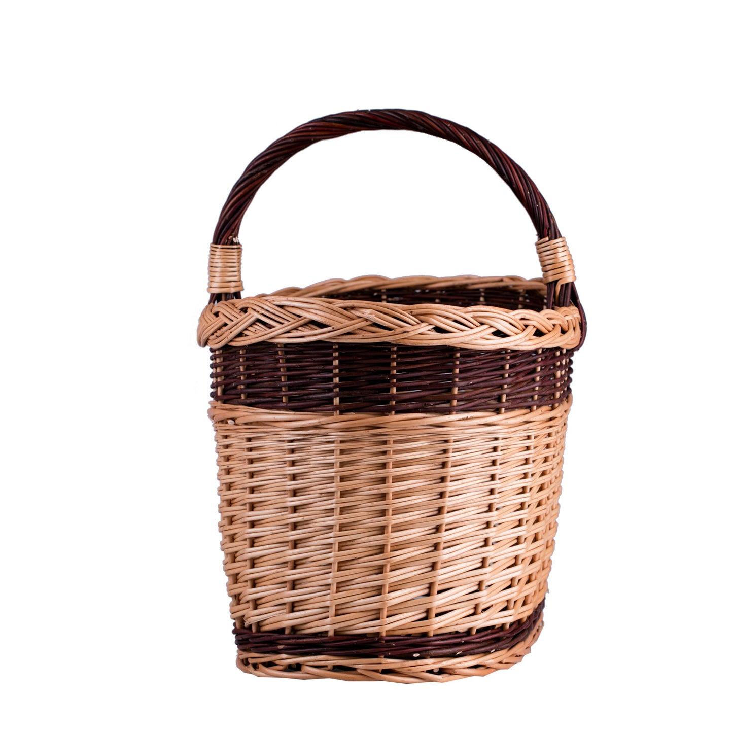 Fanoria wiklinowy kosz na drewno kominkowe z rączką TheWickerStories