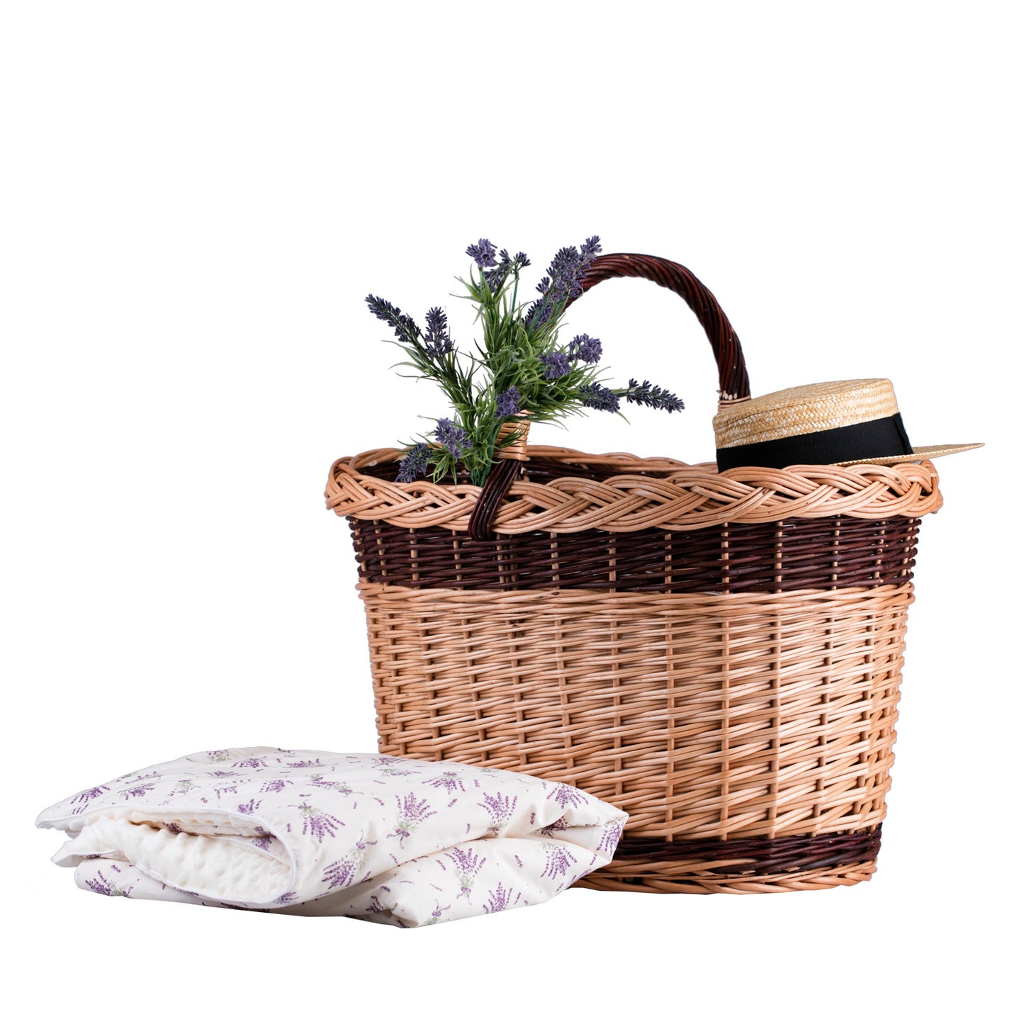 Fanoria wiklinowy kosz na drewno kominkowe z rączką TheWickerStories