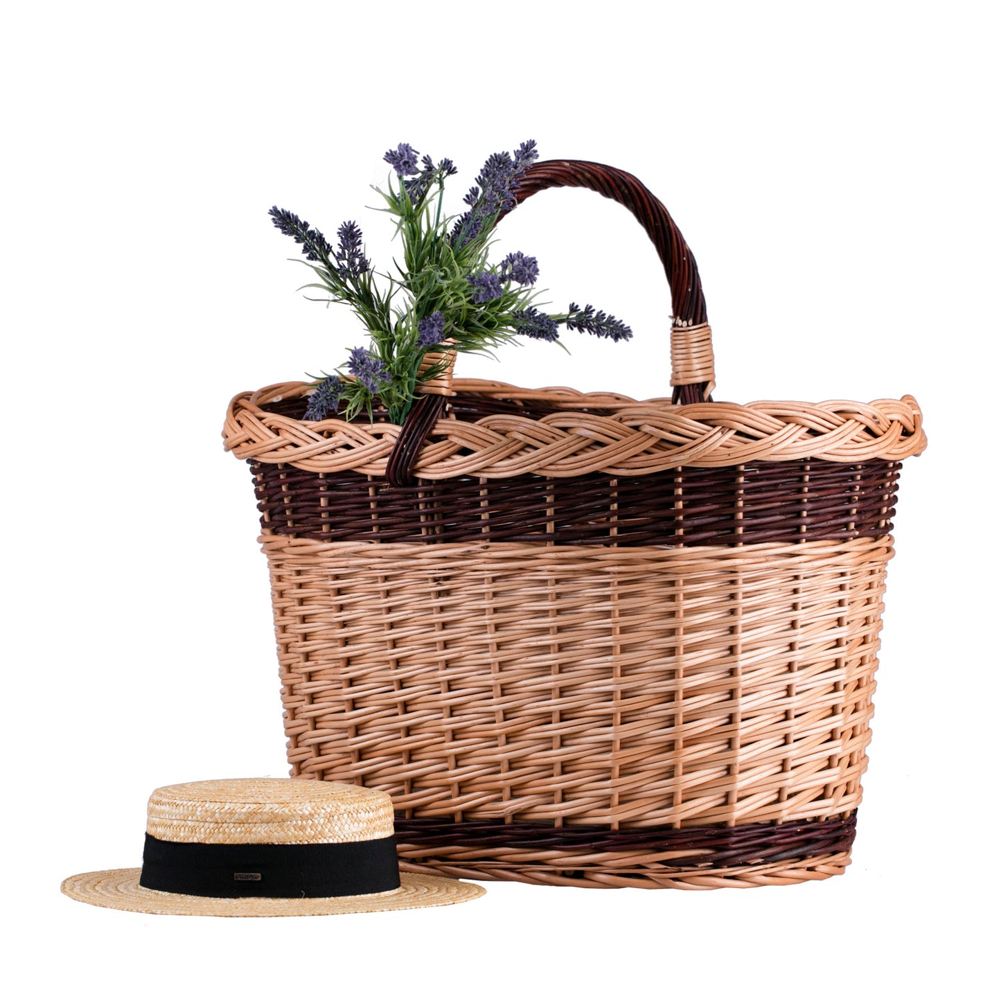 Fanoria wiklinowy kosz na drewno kominkowe z rączką TheWickerStories