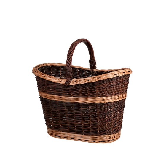 Fanoria wiklinowy kosz na drewno kominkowe i do ogrodu z rączką TheWickerStories