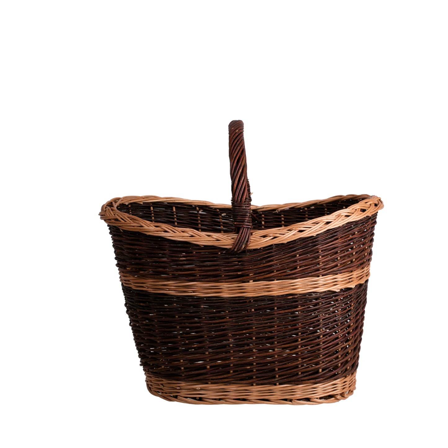 Fanoria wiklinowy kosz na drewno kominkowe i do ogrodu z rączką TheWickerStories