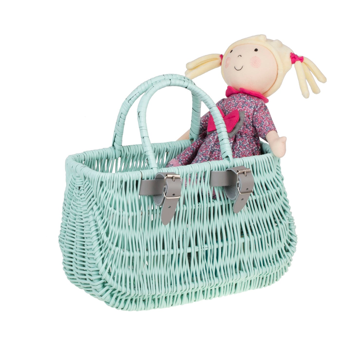 Werlissa wiklinowy kosz na rower dla dzieci, z paskami i rączkami TheWickerStories