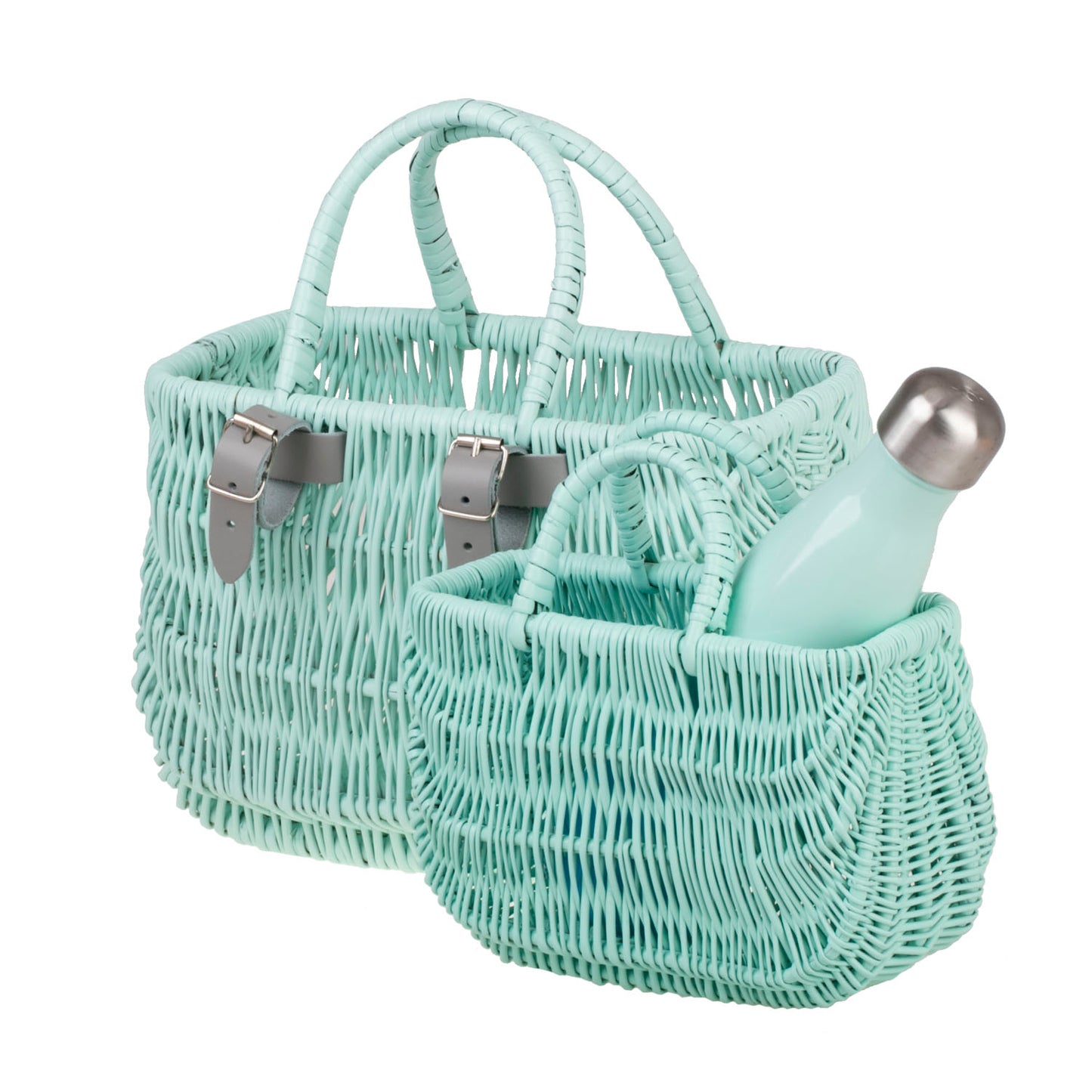 Werlissa wiklinowy kosz na rower dla dzieci, z paskami i rączkami TheWickerStories