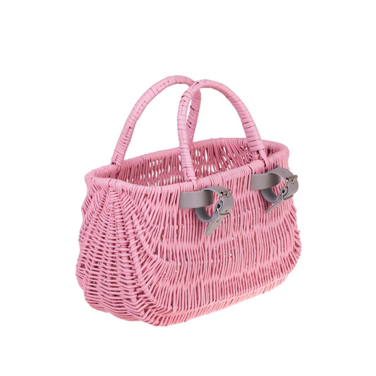 Werlissa wiklinowy koszyk na rower dla dzieci na kierownicę z paskami i rączkami TheWickerStories