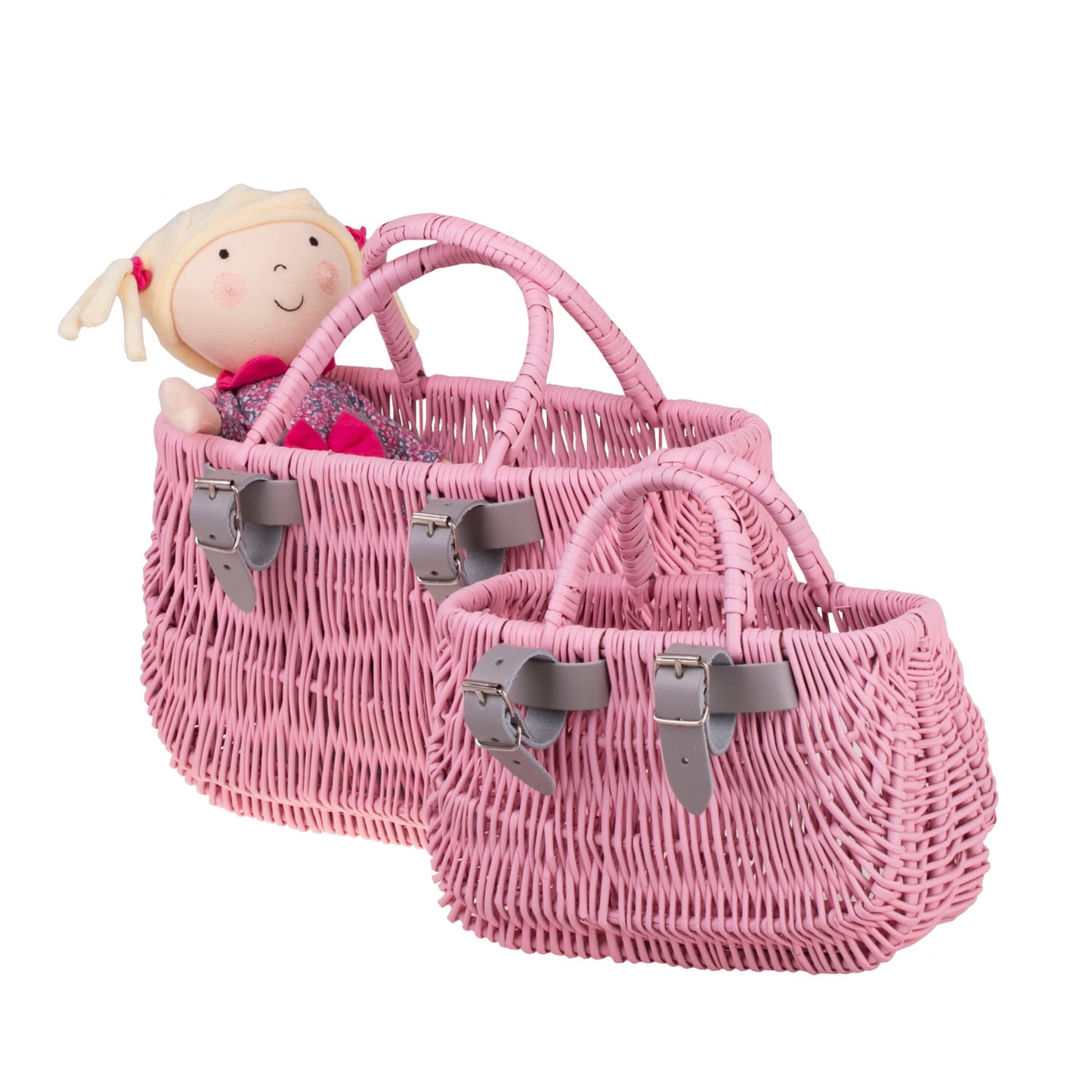 Werlissa wiklinowy koszyk na rower dla dzieci na kierownicę z paskami i rączkami TheWickerStories