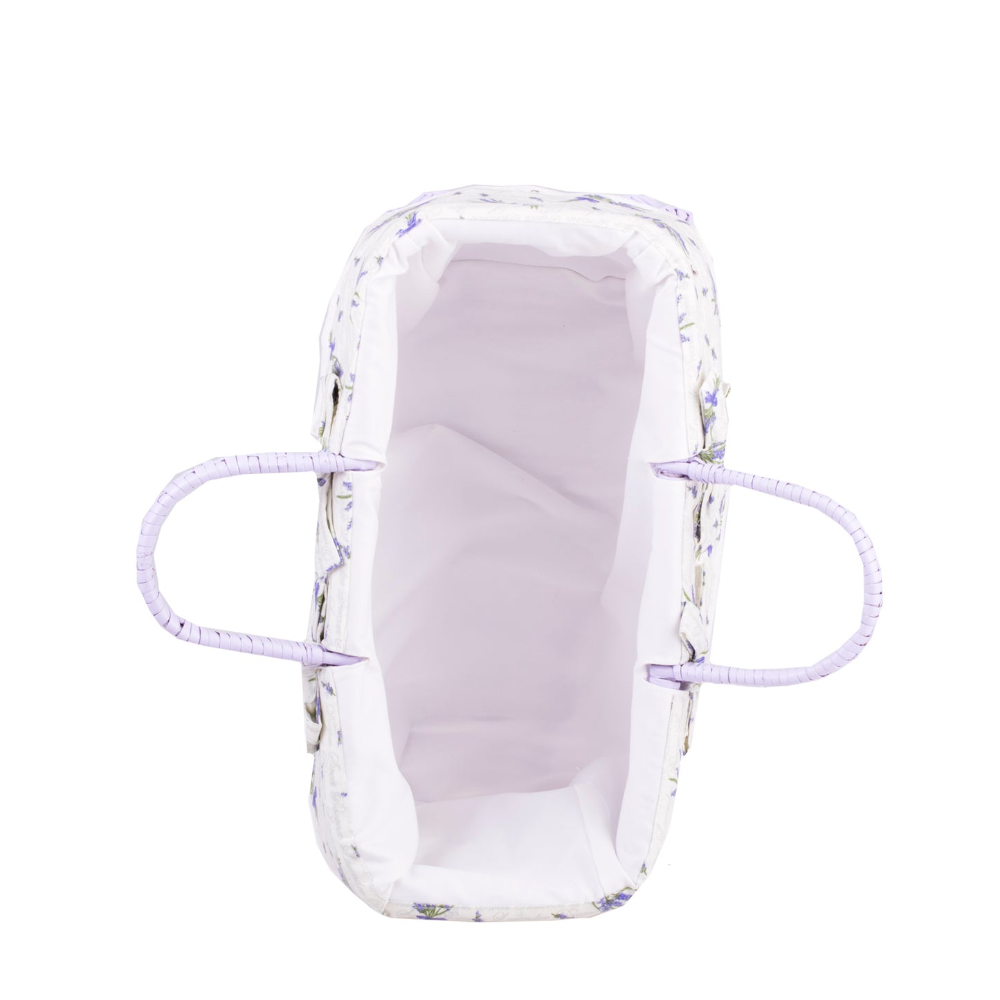 Werlissa wiklinowy koszyk zakupowy z białym obszyciem i rączkami TheWickerStories