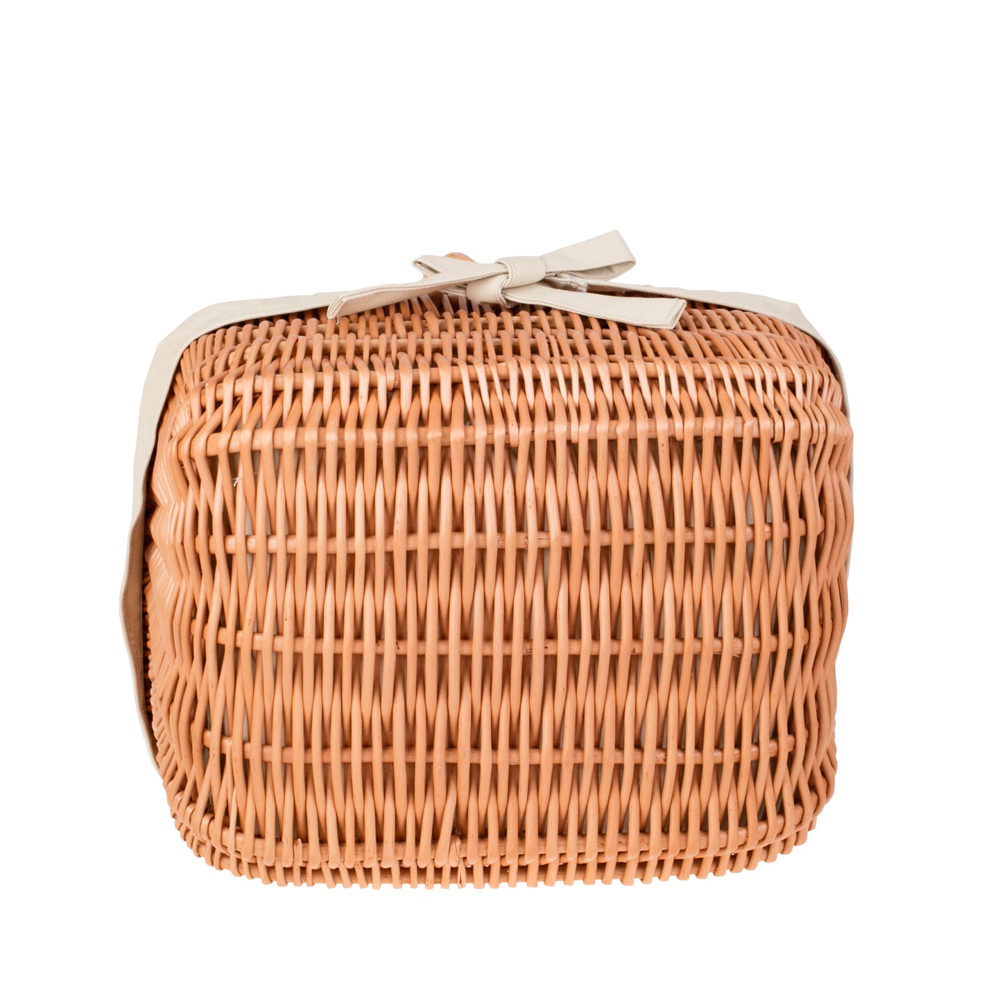 Willesia wiklinowy koszyk z beżowym obszyciem i rączką TheWickerStories