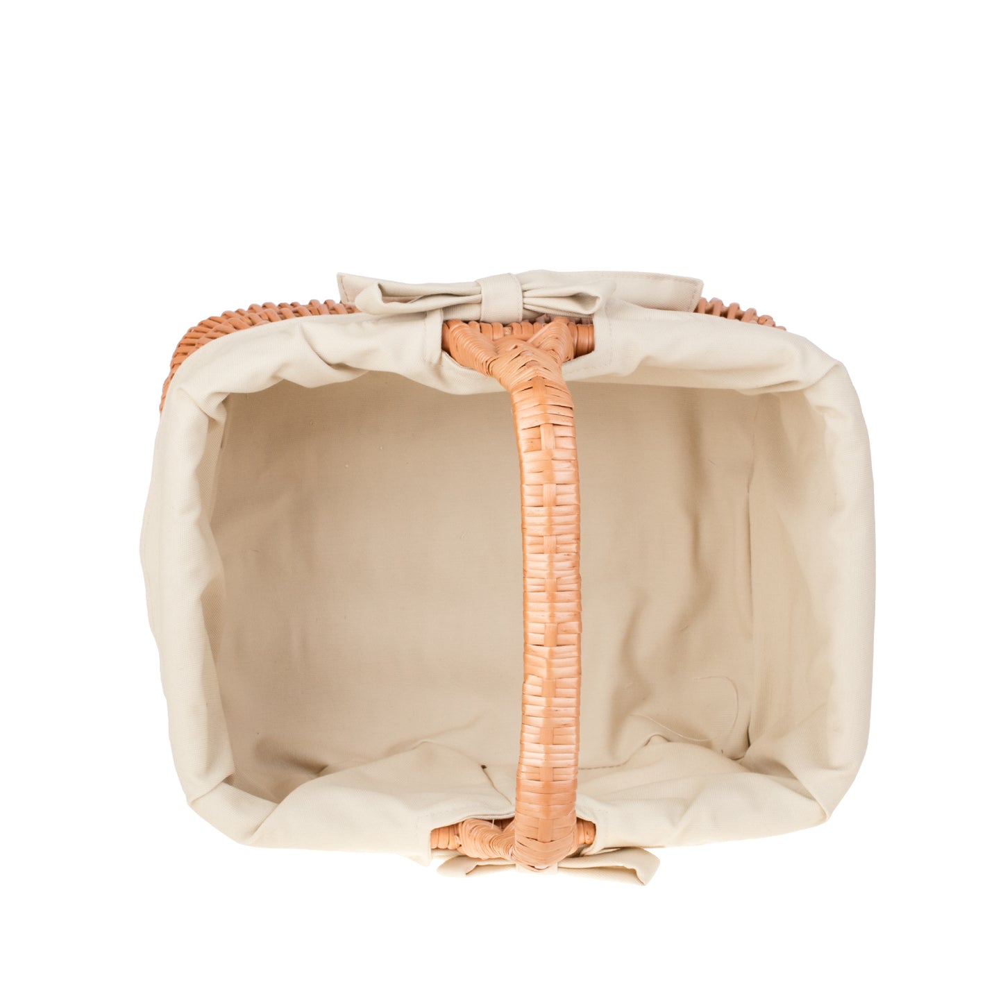 Willesia wiklinowy koszyk z beżowym obszyciem i rączką TheWickerStories