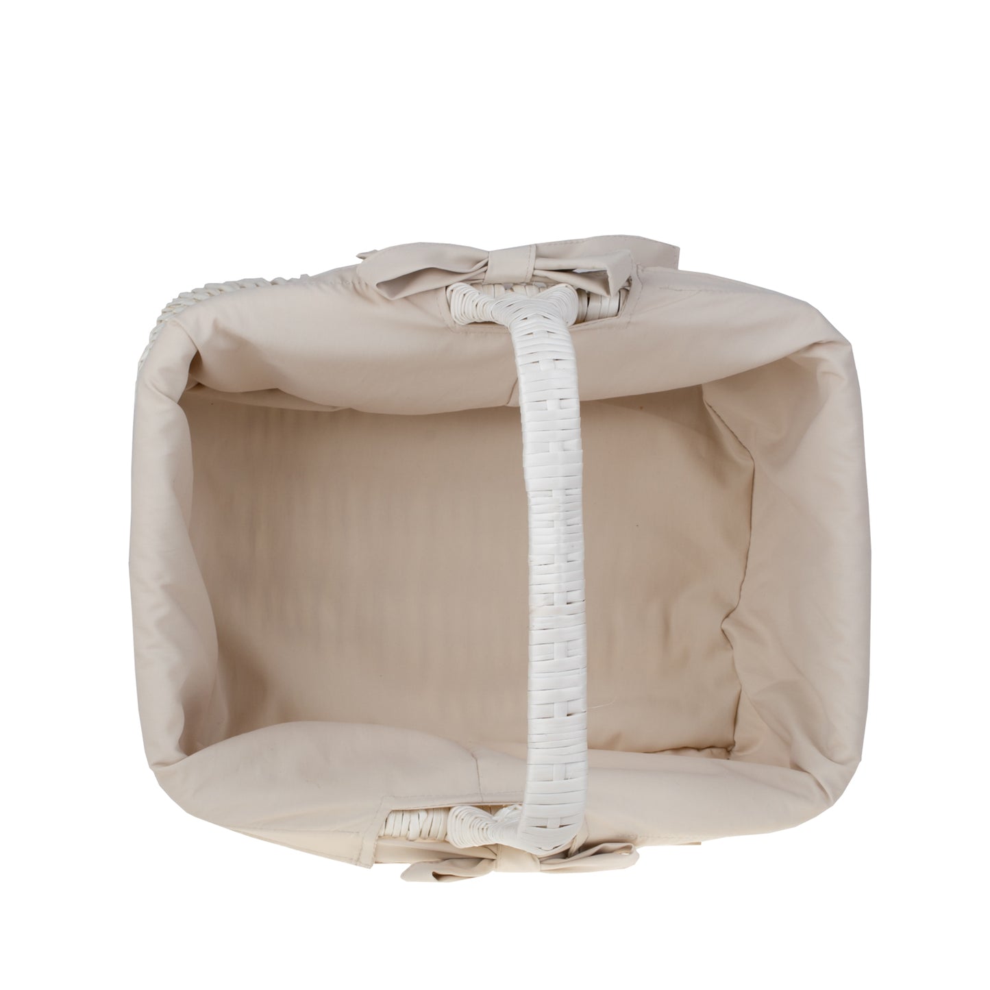 Willesia wiklinowy koszyk z beżowym obszyciem i rączką TheWickerStories