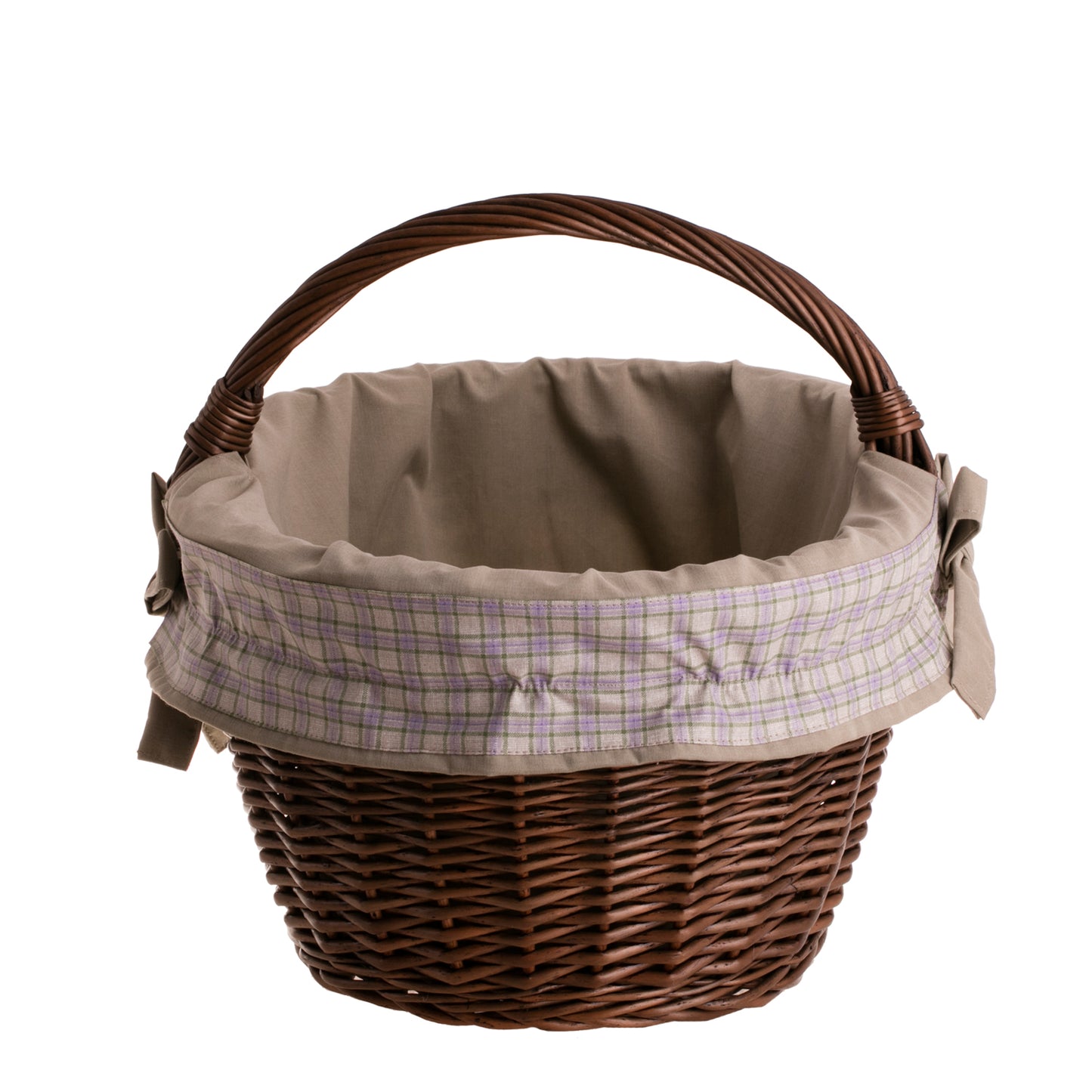 Walerissa kosz na zakupy z rączką wiklinową i beżowym obszyciem TheWickerStories