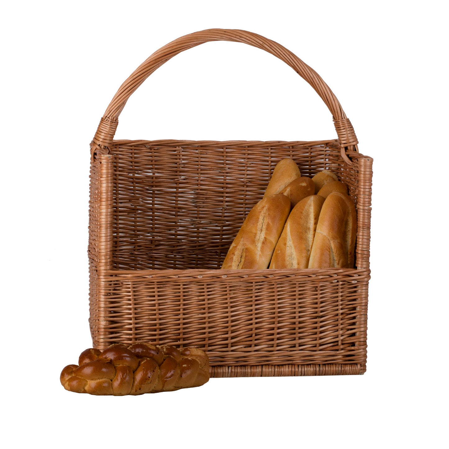 Barovia wiklinowy kosz na bagietki do piekarni i sklepu z rączką TheWickerStories