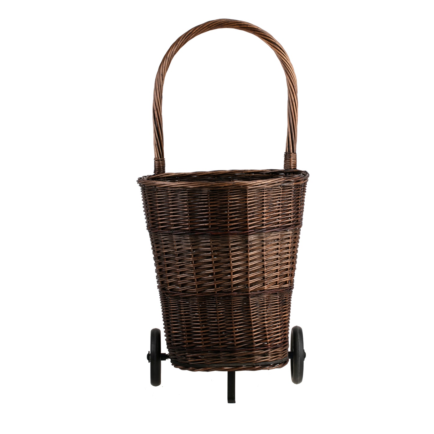 Favoren wiklinowy kosz na drewno kominkowe na kółkach, z rączką TheWickerStories