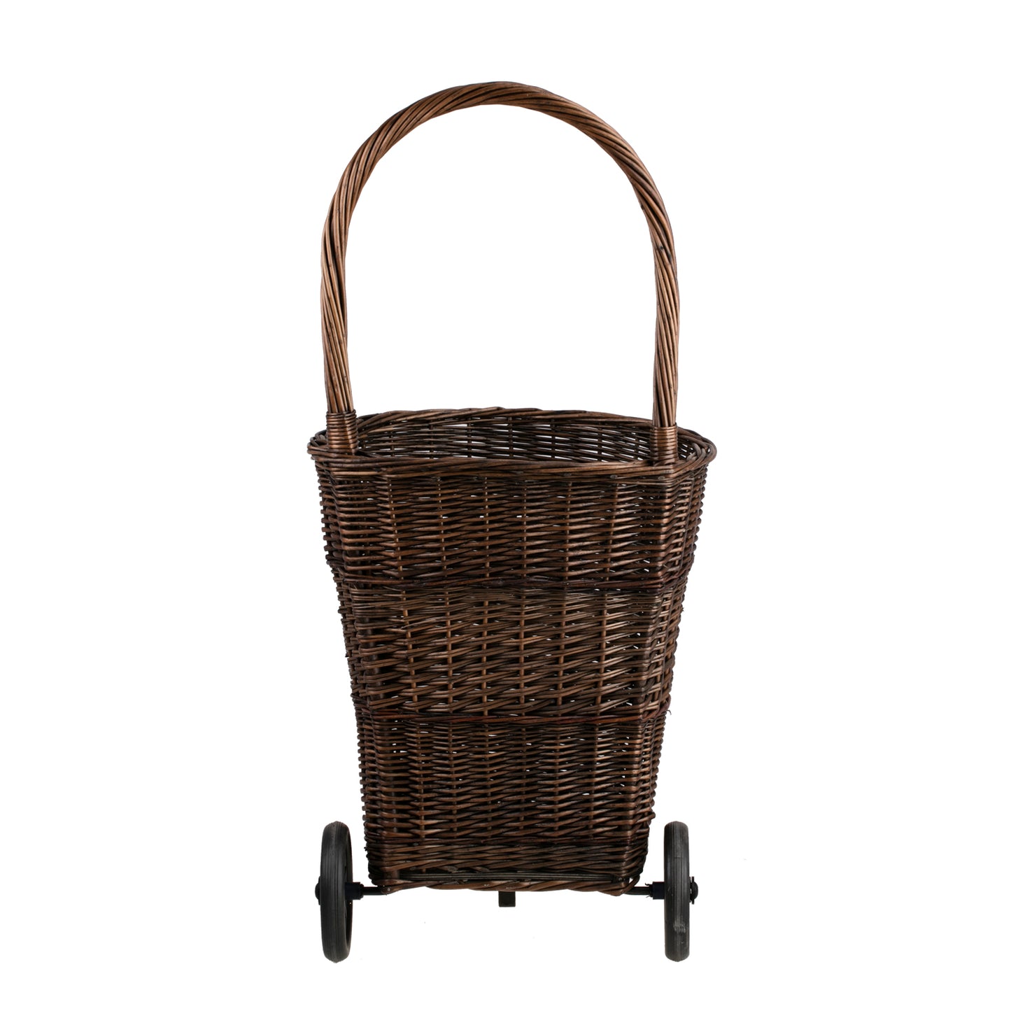 Favoren wiklinowy kosz na drewno kominkowe na kółkach, z rączką TheWickerStories