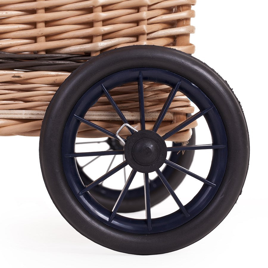 Favoren wiklinowy koszyk mobilny do przewozu drewna i towaru TheWickerStories